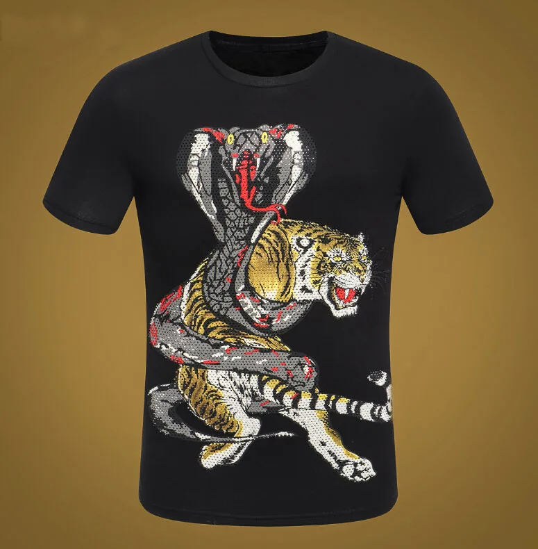 

new design men top tees 2019 Rhinestones Tshirt fashion Diamond stone Luxurious