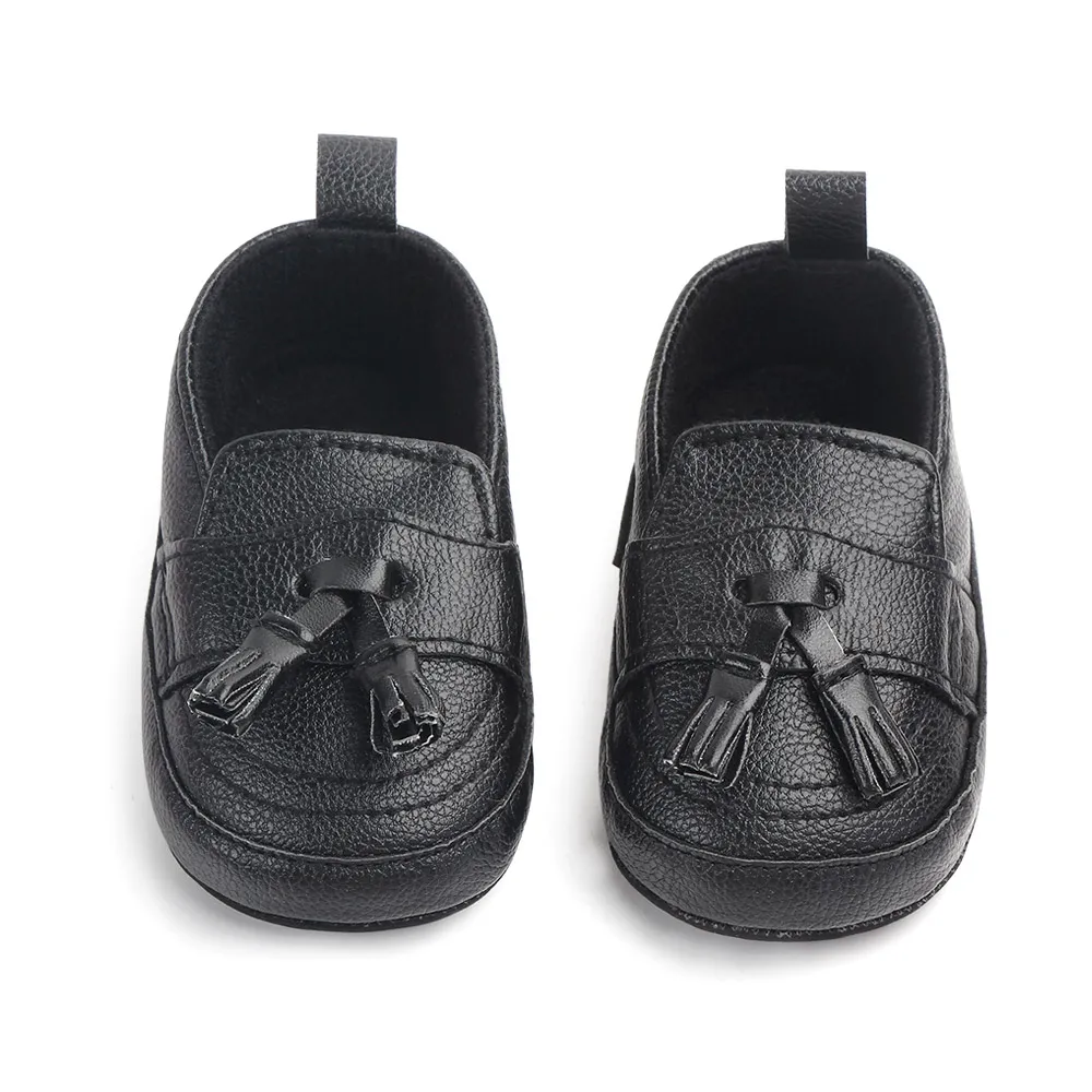 Кожаные Мокасины для маленьких мальчиков; обувь для маленьких мальчиков; Черная детская обувь; кожаная обувь для новорожденных; кожаная обувь для мальчика 0-1 года