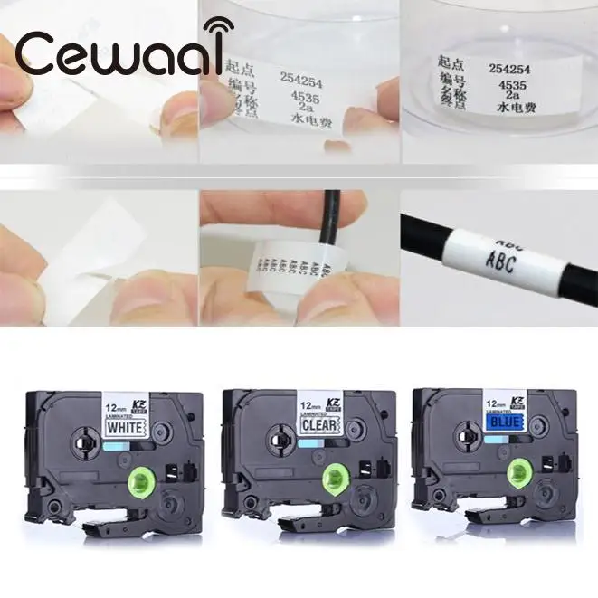 Cewaal TZe 231 печатающее устройство для этикеток 8 м 12 мм лента для маркировки P-Touch Совместимость для Brother TZ 231 TZe P-Touch принтер этикеток черный на белом