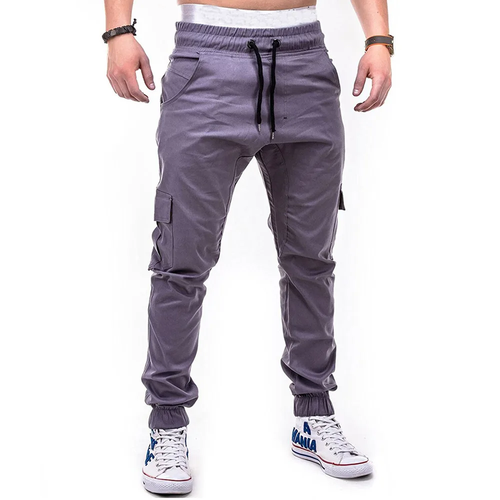 Летняя новая мода Roupas мужские спортивные однотонные повязки повседневные свободные спортивные штаны с завязками 4,17