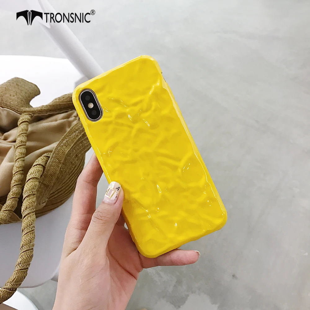 

TRONSNIC Funny Foil Phone Case for iPhone X XS MAX XR Soft Yellow Purple Case for iPhone 6 6S 7 8 Plus Luxury Covers Fashion Hot