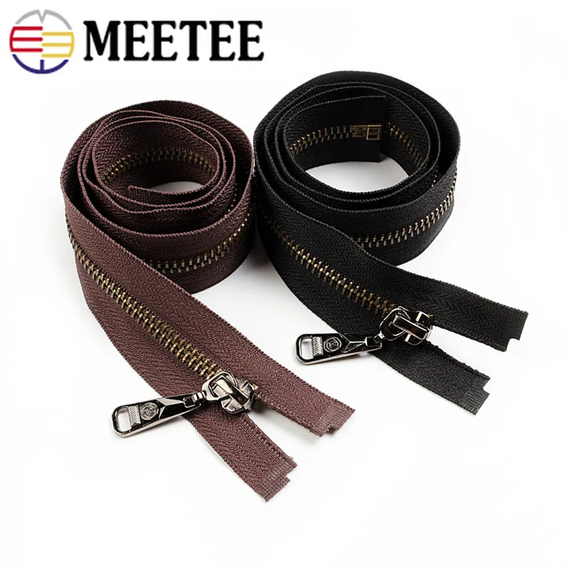 Meetee 2/4 шт. 60/70/80 см 5 # разъемная застежка-молния металла Медь зубы открытого хвост
