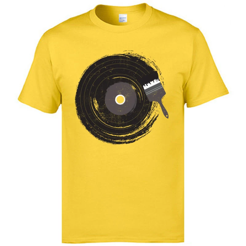 Art of Music Round Collar T Shirt Fall Tops Shirt Short Sleeve Latest Cotton Fabric comfortable Tee Shirts Funny Men's Art of Music yellow