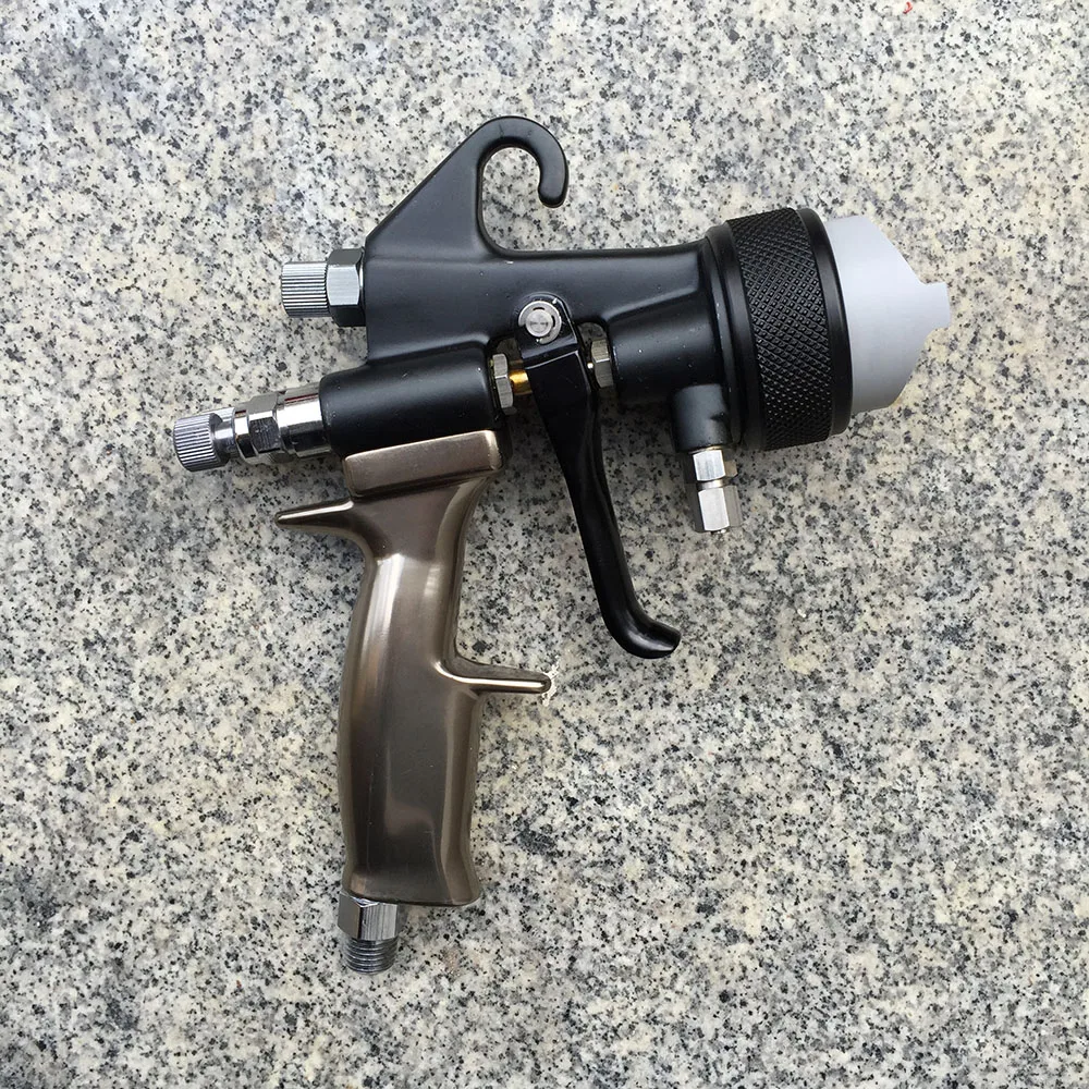 

SAT1205 high pressure automotive spray gun professional pneumatic spray gun double nozzle silver mirror chrome pressure feed gun