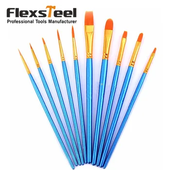 

10 Pieces Paint Brushes Set Nylon Hair Artists Paintbrush Set for Oil Watercolor Acrylic Painting
