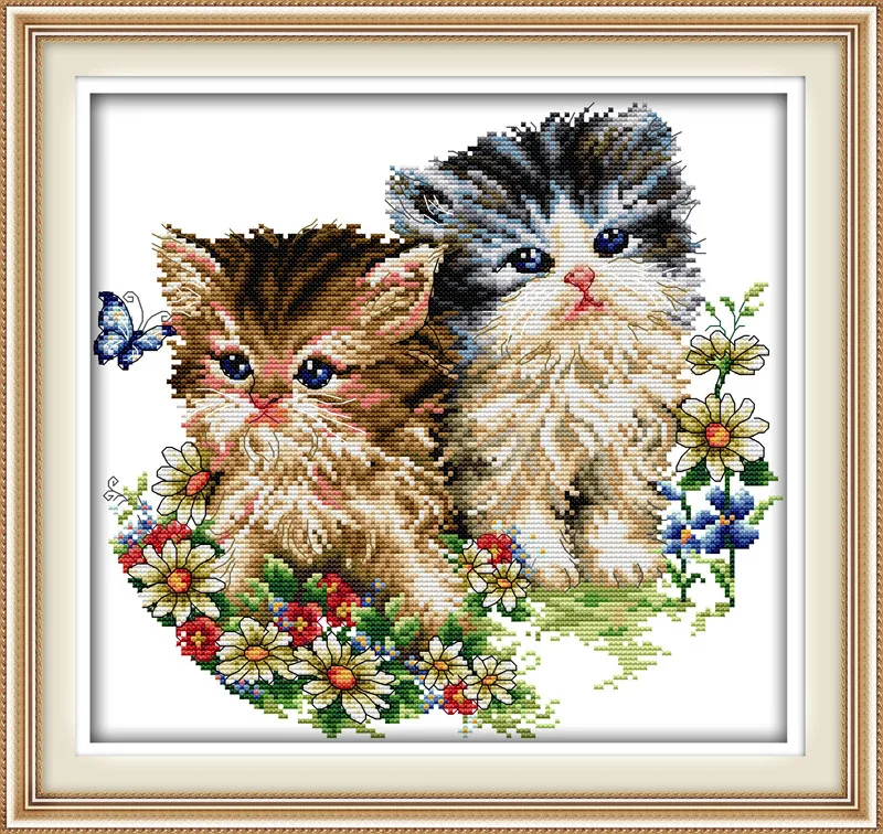 Cat lovers cross-stitch kit DIY cross stitch needlework hand made cross stitch kit for Embroidery home decor