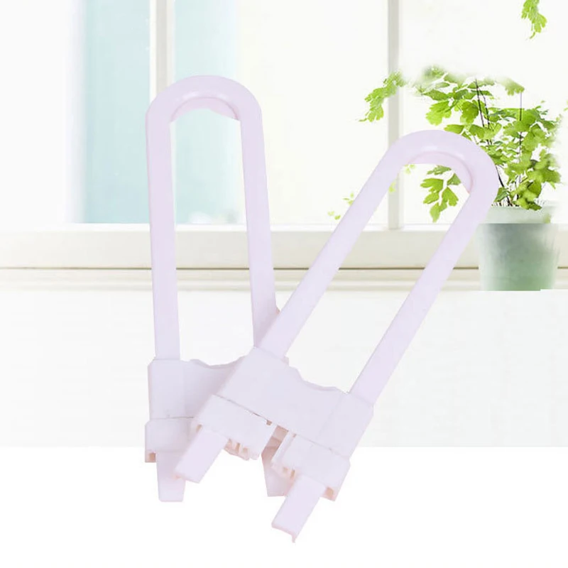 4 قطعة/الحزمة سلامة الطفل U شكل قفل حماية الطفل مجلس الوزراء باب خزانة ملابس دولاب مكافحة قرصة درج مجلس الوزراء قفل باب للأطفال