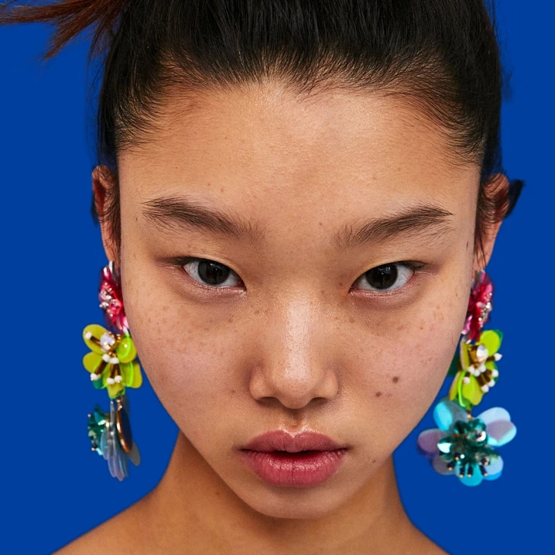 

JURAN Bohemia Plastic Sequins Flower Drop Earrings Women Fashion Statement Pendientes Jewelry Ethnic Crystal Earrings Brincos