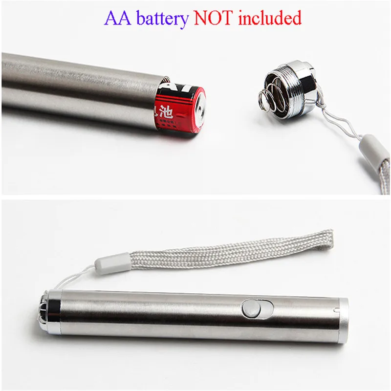 304 Stainless Steel Multifunction Red Laser Pointer Mini LED Flashlight Counterfeit Detector 3 in 1 Laser Sight Pen