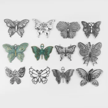 

5pcs Fashion Jewelry Open Lacework Craft Large Charms Butterfly Pendant For DIY Handicraft Necklace Jewelry Making Findings