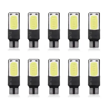 

10pcs T10 W5W 6SMD Car LED Bulb Canbus Error Free COB Side Signal Plate Lights White Light 12V