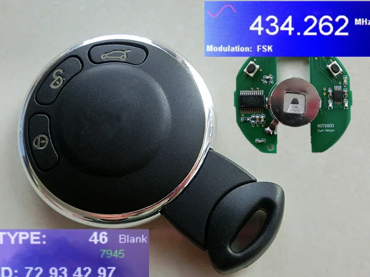 RMLKS Smart Remote Key Keyless Entry Control CAS System 315MHZ 433MHZ 868 Mhz ID46 PCF7945 Chip Uncut Blade Fit For Mini Cooper
