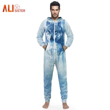 Комбинезон с 3d принтом волка, мужские комбинезоны с длинным рукавом, Повседневная Толстовка, худи, длинные штаны, мужские комбинезоны, костюм на Хэллоуин, Рождество