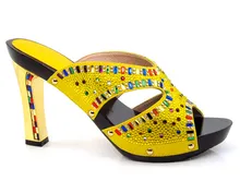 FREIES VERSCHIFFEN! Italien schuh Italienischen frauen schuhe für hochzeit und partei mit Rinstones Sehen, PU Leater für gelb (größe 38-43)