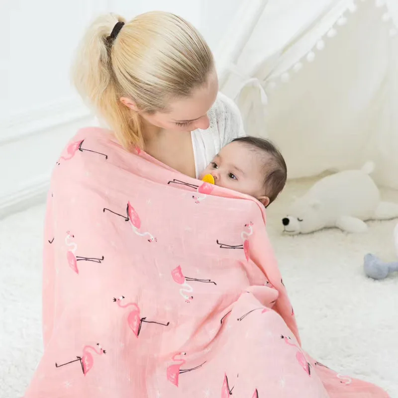 

Bamboo Baby Swaddling Blanket Envelope for Discharge 120*120cm Newborn Bamboo Swaddle Towel Nursing Blanket Stroller Blanket