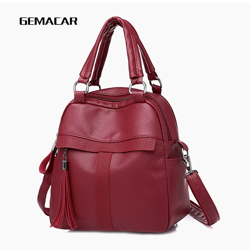 

Fashion Women Backpacks Soft Classic Pu Leather Backpack Shoulder Daypack Female Rucksack Casual School Bag For Girls