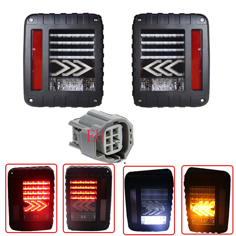

EU High Quality LED Tail Lights Red Running Brake Yellow Turn Signal White Reverse Lamps For Jeep Wrangler JK 07-16