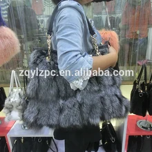 Новые меховые сумки/натуральный Лисий мех/Наплечные меховые сумки