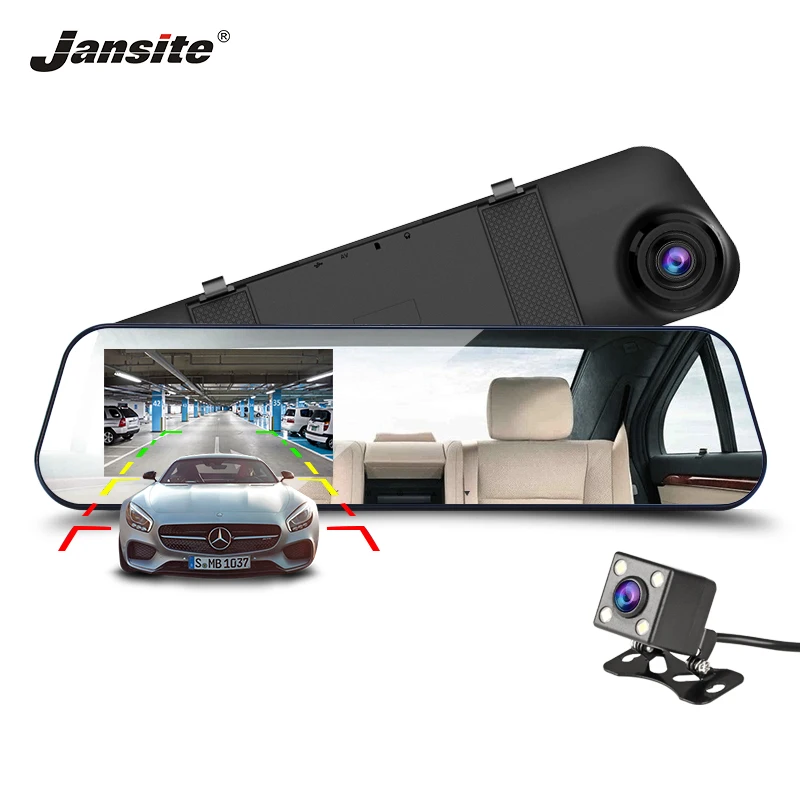 

Jansite Car DVR 1080P Dual cameras rearview Car camera mirror Dashcam Auto Registrator record Automatic coverage Parking monitor