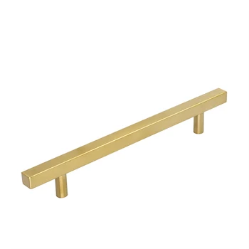 Goldenwarm Cabinet Handles Gold Drawer Pulls Square Cabinet Knobs T Bar Cupboard Door Handles Kitchen Hardware 2510