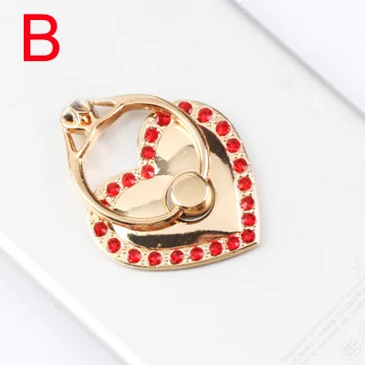 B 10 шт./лот Loveing металл, сердечки оправы для колец де держатель сотового телефона для телефона универсальная поддержка samsung Galaxy fro iphone - Цвет: B
