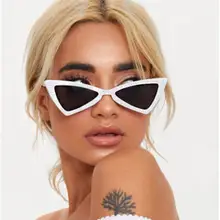 Модные Винтажные женские солнцезащитные очки с кошачьим глазом, роскошные брендовые, Ретро стиль, заклепки, треугольные маленькие солнцезащитные очки для женщин, прозрачные