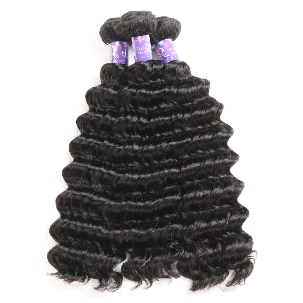 Brazilian Hair Weave Bundles EUPHORIA Deep Wave 100% Human Hair Weave Extensions Natural Color Non-Remy Hair Weaving 8-26inch Brazilian Hair Weave Bundles EUPHORIA Deep Wave 100% Human Hair Weave Extensions Natural Color Non-Remy Hair Weaving 8-26inch