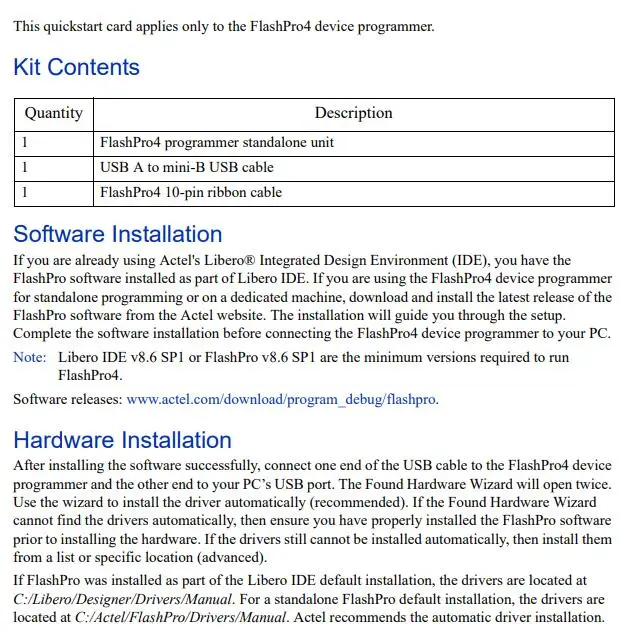 FLASHPRO4 INFO