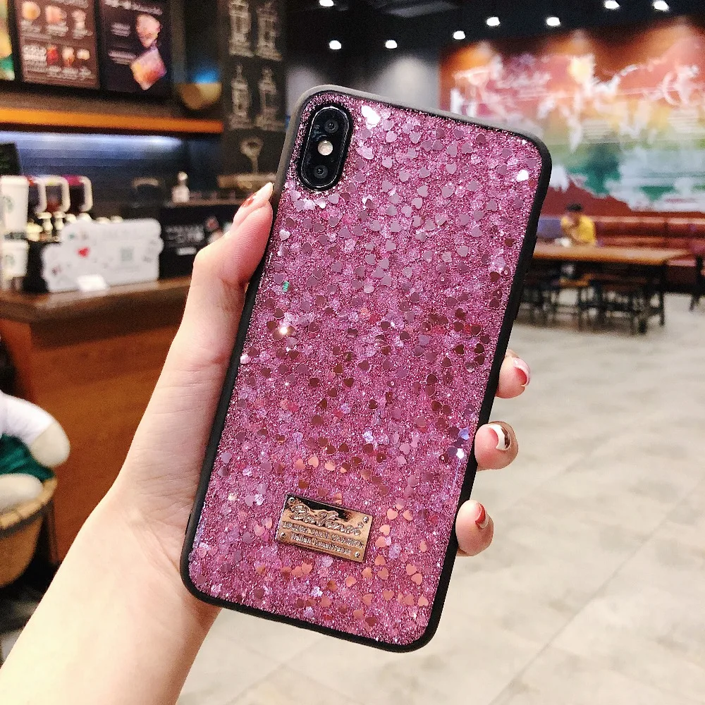 Case For iPhone X Xs Xr Xs Max 8 7 6S Plus Cover Glitter Sequins Shiny Soft Girly Case For Huawei P20 P30 Pro Mate 20 Pro Cover (7)