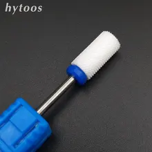 HYTOOS Medium Ceramic Drill Bit Nails 3/32″ White Ceramic Burr Bits For Manicure Professional Electric Nail Tools Nail Milling