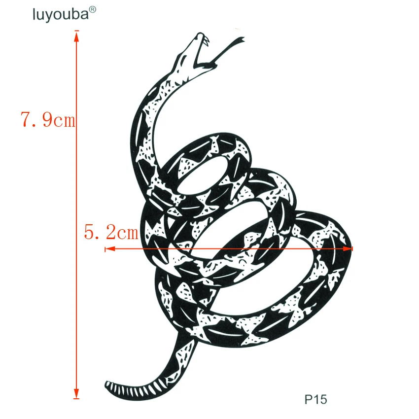 Водостойкие временные татуировки в виде змеи для мужчин Harajuku, водостойкие татуировки в виде животных, временные татуировки для женщин, дешевые татуировки