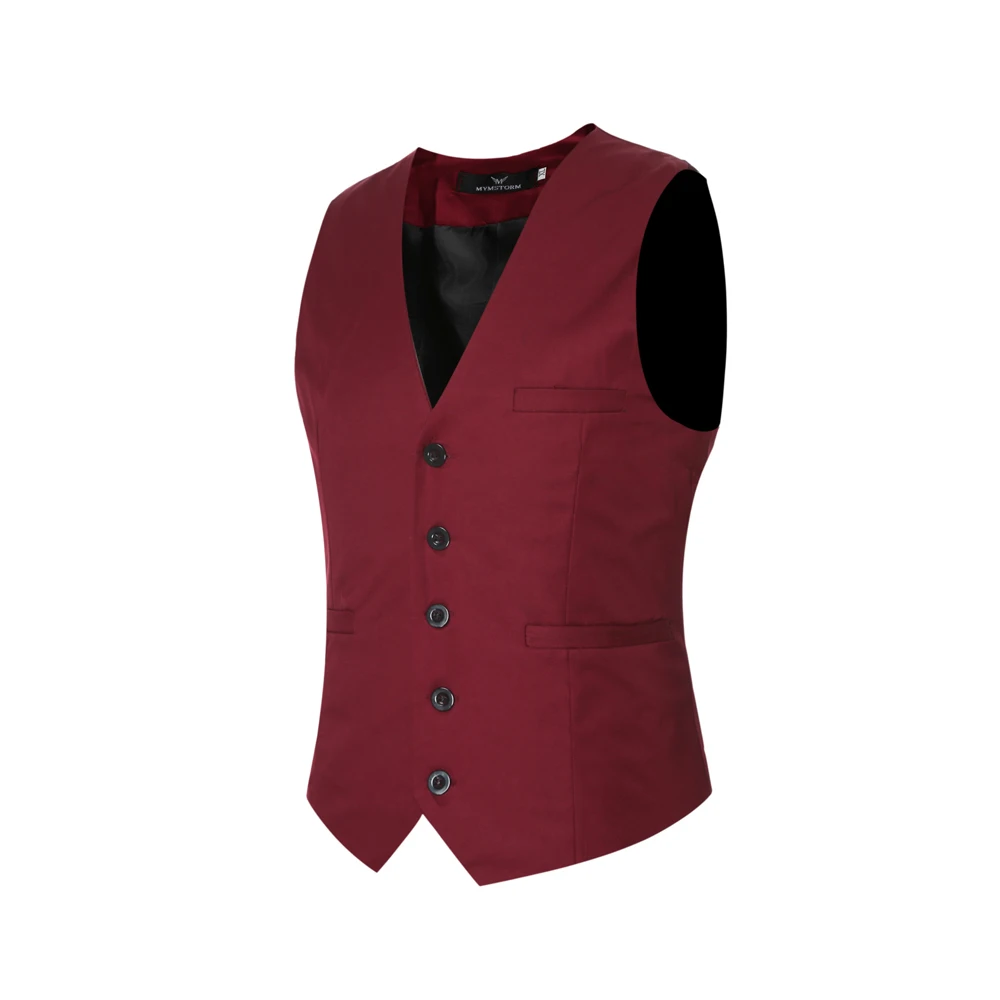 Cloudstyle 2017 New Arrival Men Vest Wedding Slim Dress Red Vest Sleeveless Formal Business