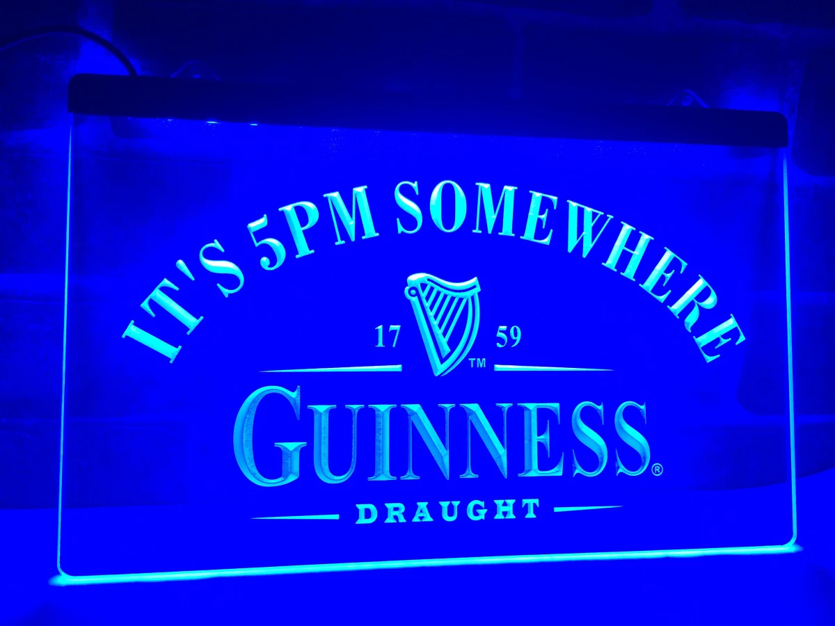 LA091 Guinness It's 5 pm где то светодиодный неоновый светильник|home decor|crafts lightingcraft decoration |