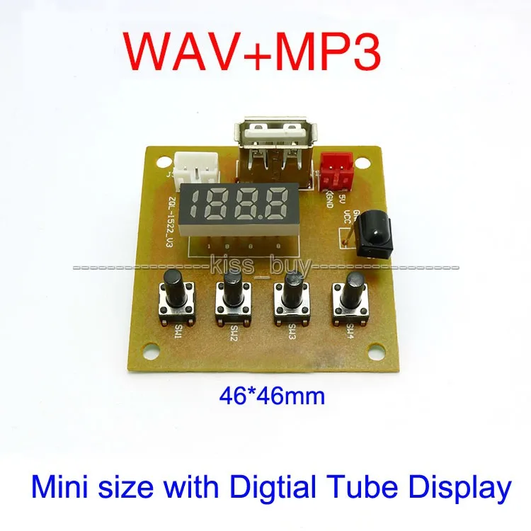 

5V Slim Mini DIY MP3 KIT WAV MP3 Player Audio Decoding Decoder Module Board With USB Port Digital Tube dispaly U Disk Music