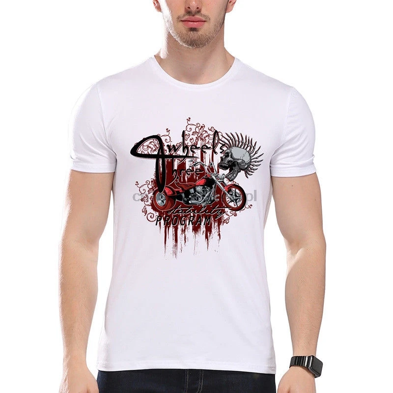 2019 Male Best Selling Punk Style Skull and Badass Heavy Metal Tricycle Funny Joke Men T Shirt Tee Summer | Мужская одежда
