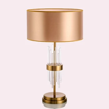 

Modern minimalist glass rod Table Lamps creative living room bedroom bedside study electroplating Iron Cloth Light fixture