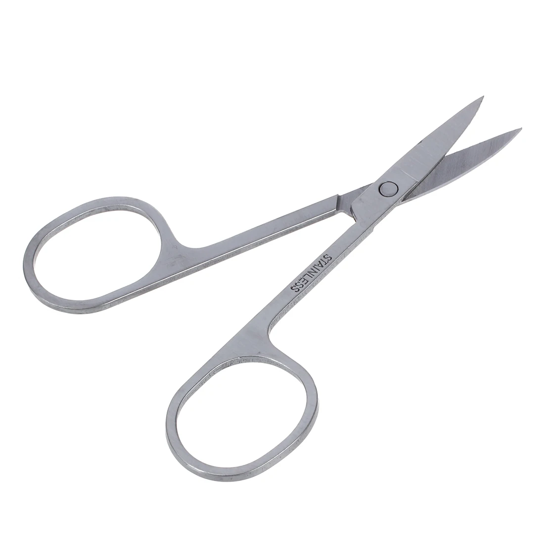 Ladies Curved Edge Eyebrow Hair Scissor Silver Tone Makeup Toolin Eye
