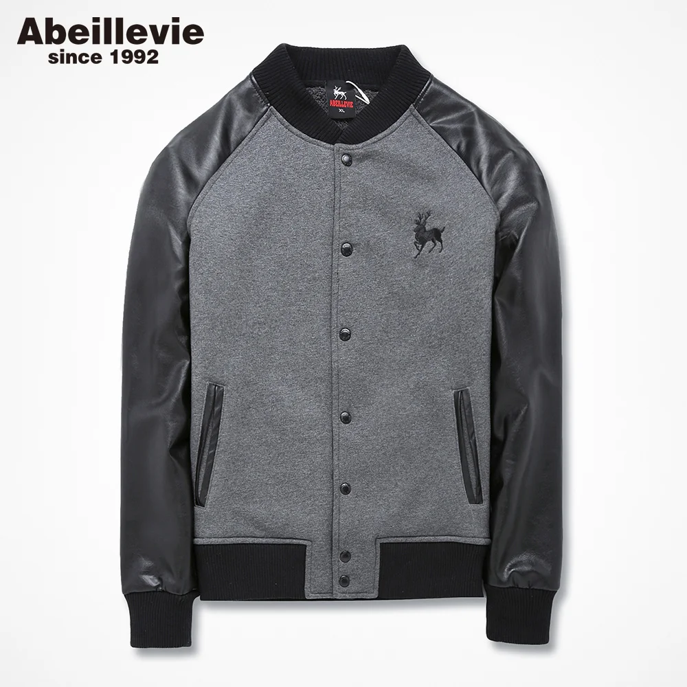 Abeillevie Fashion New Cotton Fleece Men's Baseball Jackets Sexy Casual Street Wear Hoodies Men Winter Warm Men's Sweatshirts