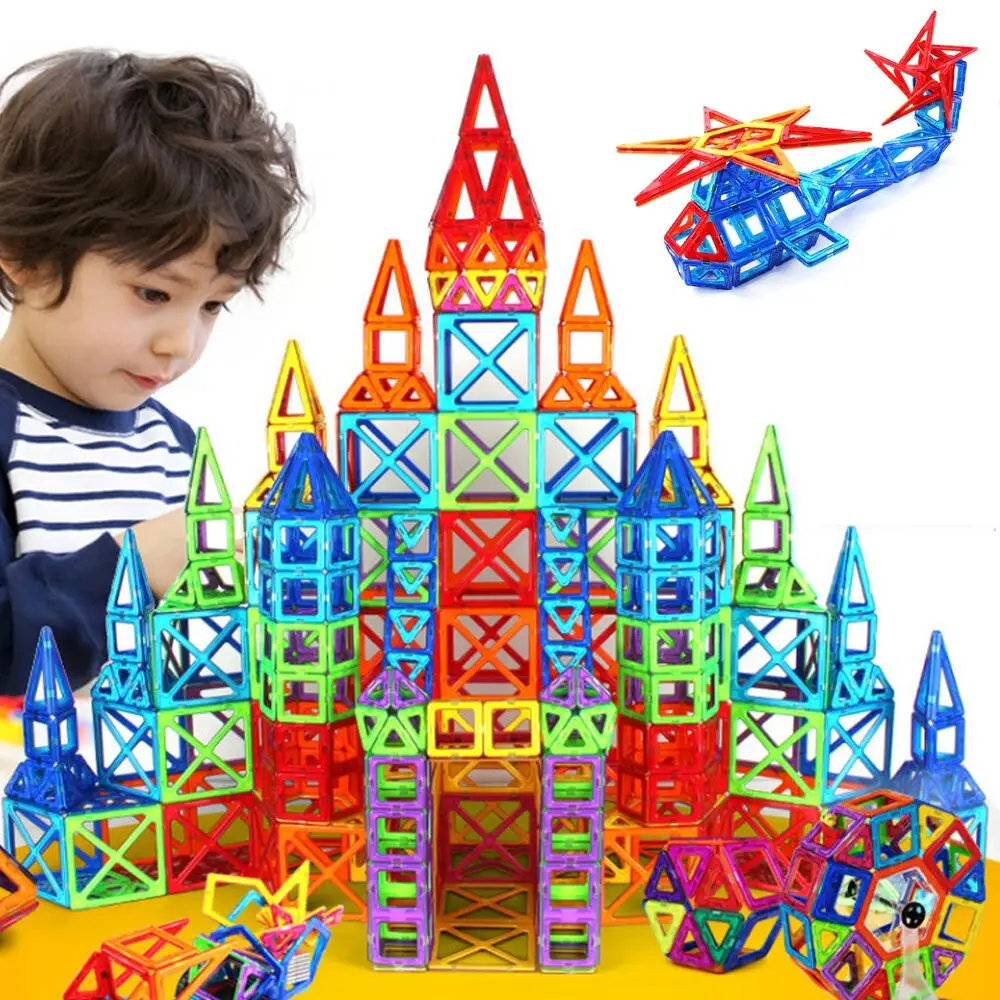 

Big Size Magnetic Tiles Designer Construction Set Model & Building Plastic Magnetic Blocks Toys For Kids Gift Brinquedos