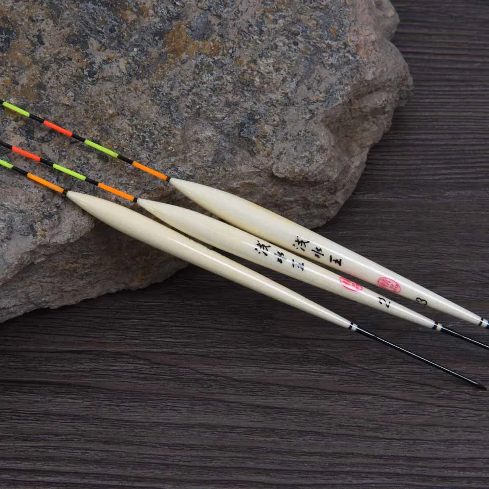 

Lixada 3Pcs/Set Fishing Floats Barr Wood Fish Float Ocean Fishing Bobbers Set Professional Fishing Tackle