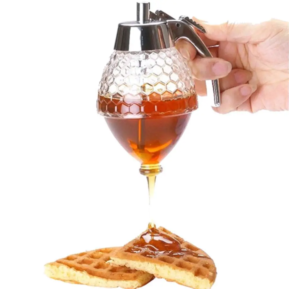 

1PC Glass Kitchen Transparent Syrup Juice Dispenser Honeycomb Bee Hive Honey Splitter Jar Household Tools Accessories