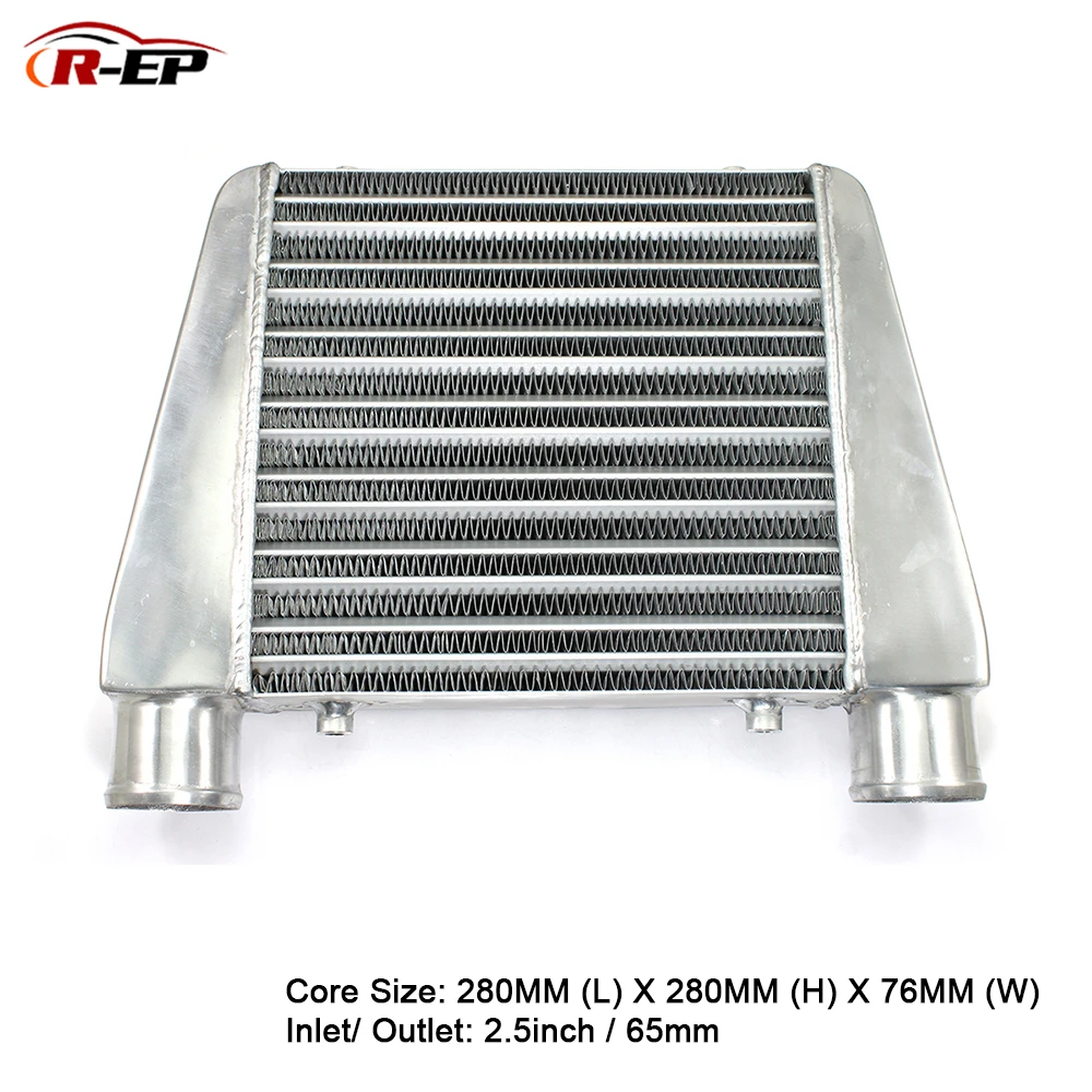 R EP Ladeluftkühler Universal 280x280x76mm Aluminium Cold Air Intake Heizkörper 2,5 inch Inlet 63mm Outlet für Turbo Auto-in Radiatoren & Teile aus Kraftfahrzeuge und Motorräder bei