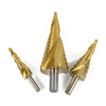 

Triangle Handle Spiral Groove Step Drill Pagoda Drill Hole Reaming Drill Bit 4-32,4-20,4-12mm Multi-function Drills