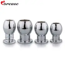 Morease Anal Beads Enema Hollow Butt Plug Peep Vaginal Anus BDSM Sex Toy Fetish Men Women Dildo Stainless Steel Anal Plug