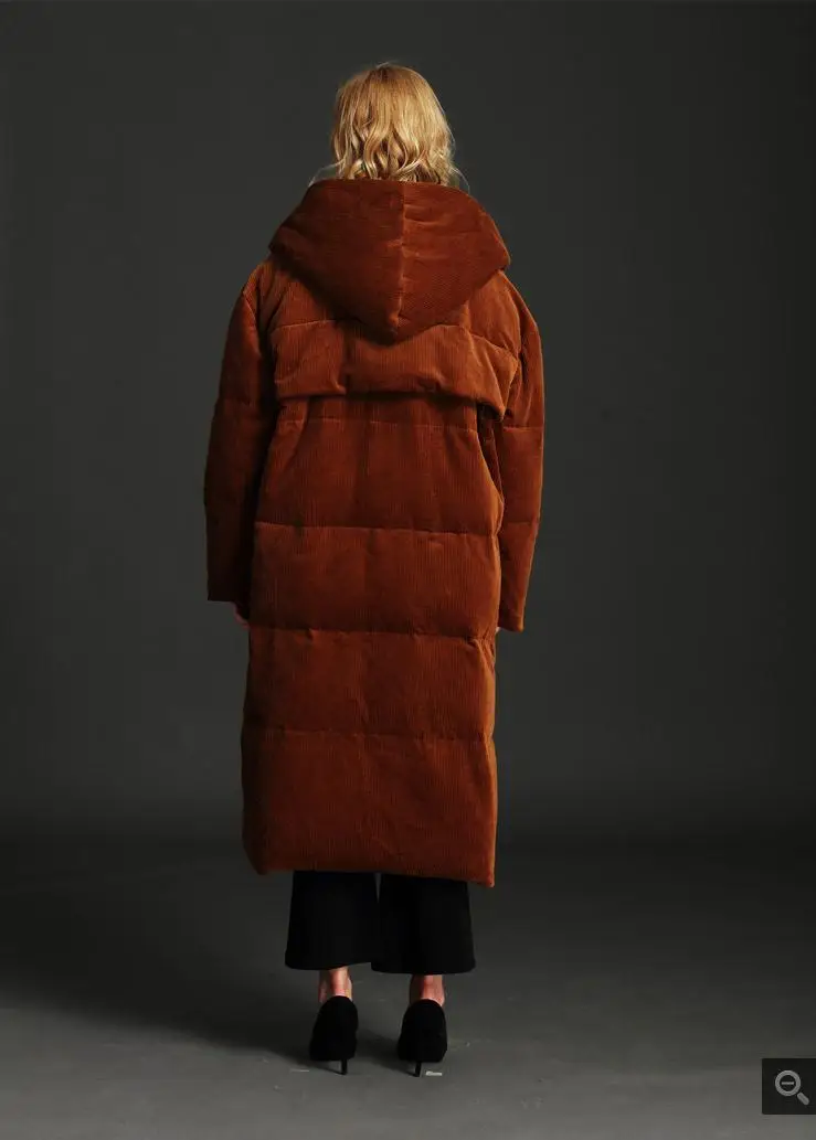 5XL Большие размеры зимние вельветовые ботфорты из текстиля уже настоящий пуховик женский двубортная одежда с капюшоном Теплый пуховик wq116