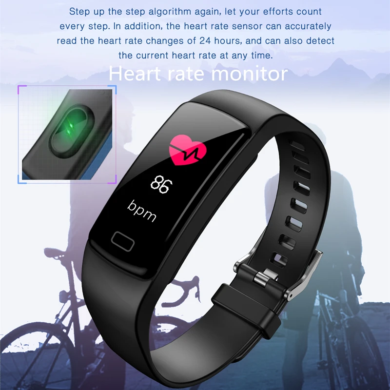 DEHWSG фитнес-браслет пульсометр кровяное давление часы водонепроницаемые спортивные часы для IOS Android Xiaomi PK fit bit