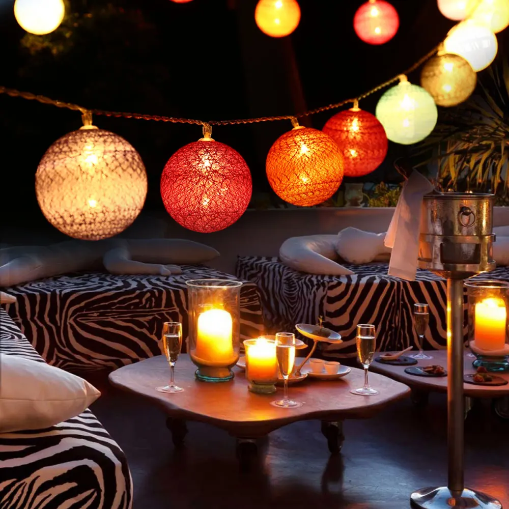 Lovely 20 Led 10ft Battery Powered Warm White Led Cotton Ball String Lights Fairy Light for