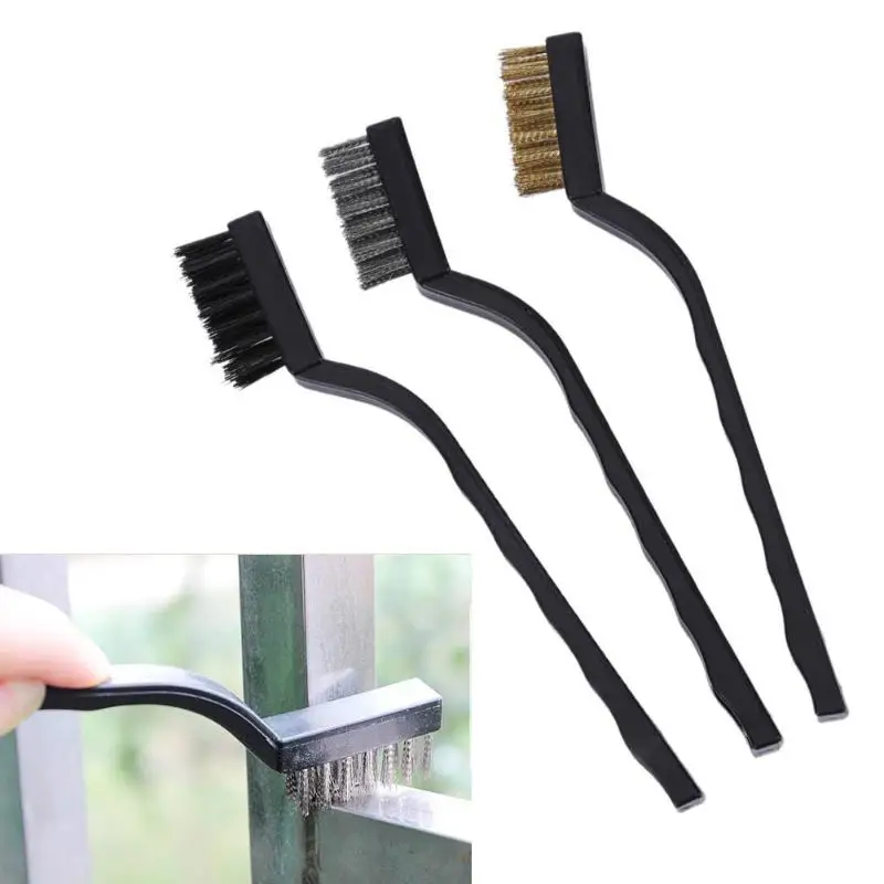 

3Pcs/set Mini Stainless Steel Remove Rust Brush Tooth Brushes Rust Scrub Remove Cleaning Tool Metal Wash Brushes