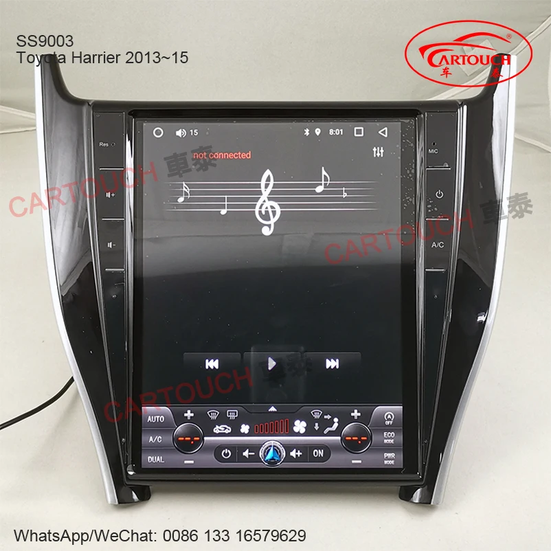 Top 12.1 Inch Vertical IPS Screen Tesla Style Android Car GPS Multimedia Player for Toyota Harrier 2013~2015 Car Radio GPS Bluetooth 6