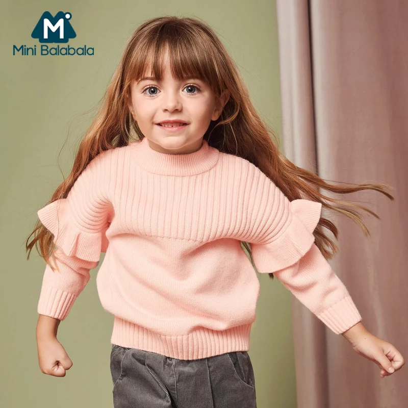 Mini Balabala/свитеры для девочек свитер для мальчиков Новинка года, осенне-зимний свитер для маленьких девочек теплая хлопковая одежда ярких цветов для детей возрастом от 1 года до 6 лет